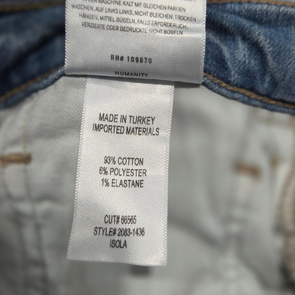 Citizens of Humanity Women's 26 Light Wash Straight Leg Jeans Frayed Hem Isola - Picture 9 of 11